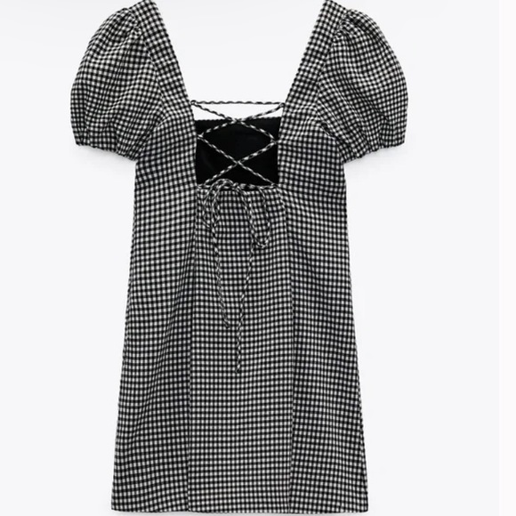 Zara Gingham Check Dress - Picture 2 of 7